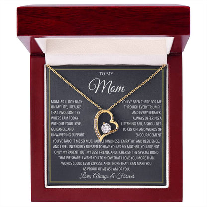 Mom Necklace for Women With Heartfelt Message & Gift Box