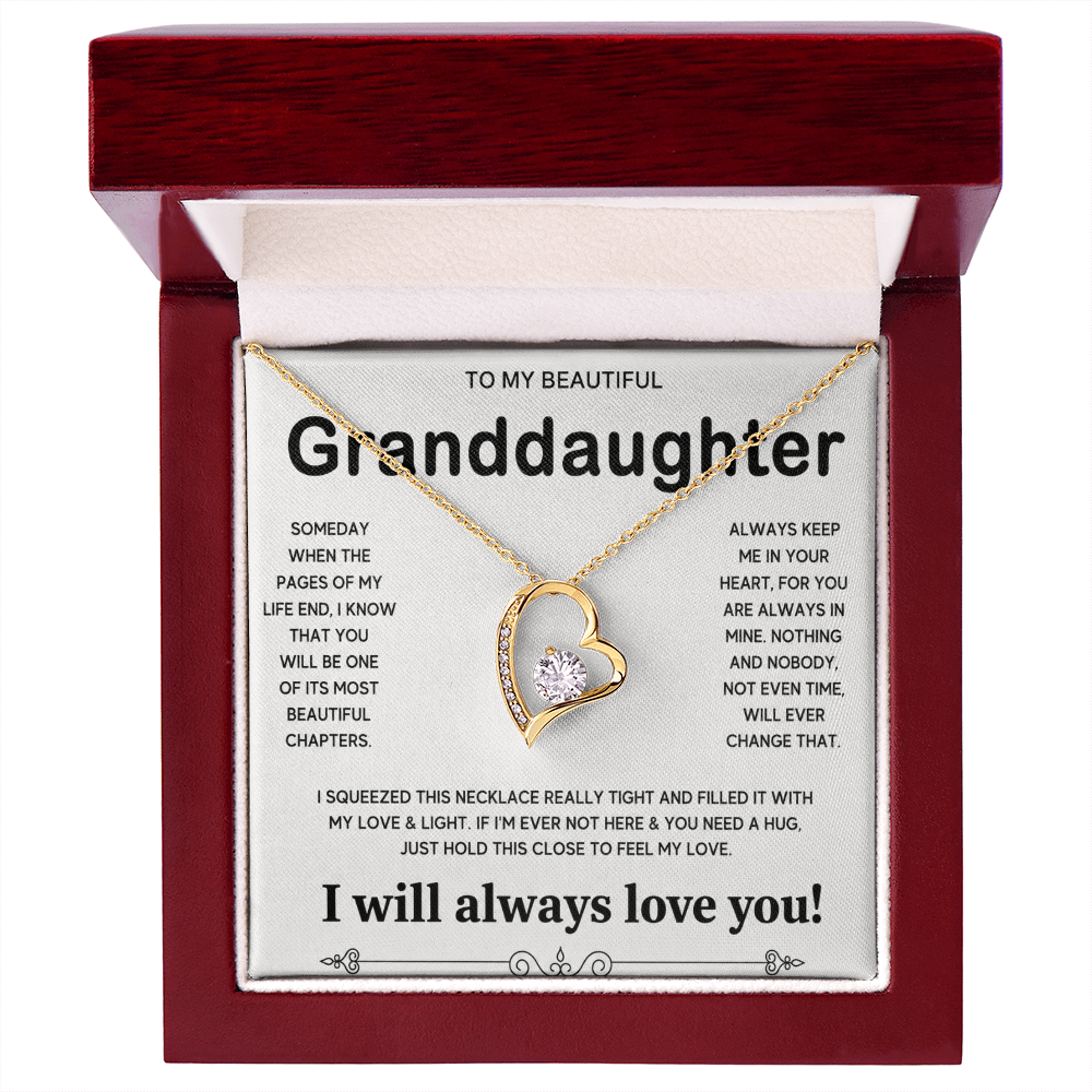 To My Granddaughter, Forever Love  Necklace Gift From Grandpa