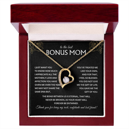 To My Bonus Mom Necklace, Stepmom Birthday Gifts With a Message Card