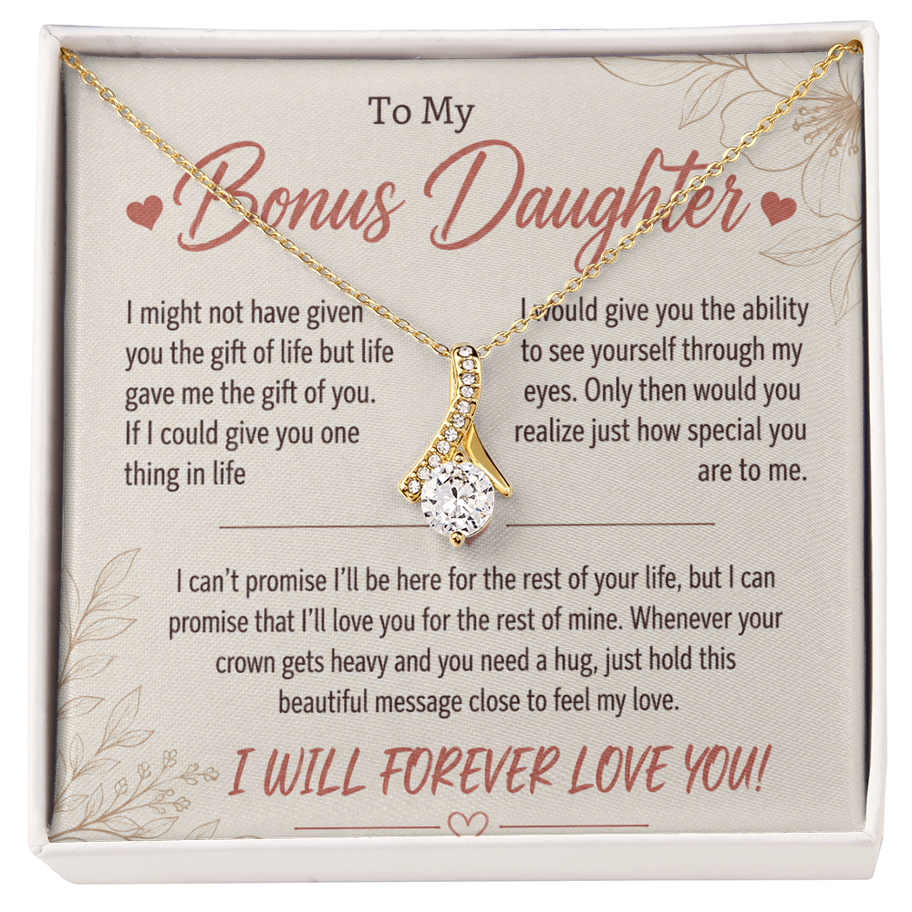 To My Bonus Daughter - Life Gave Me the Gift of You - Love Knot Necklace
