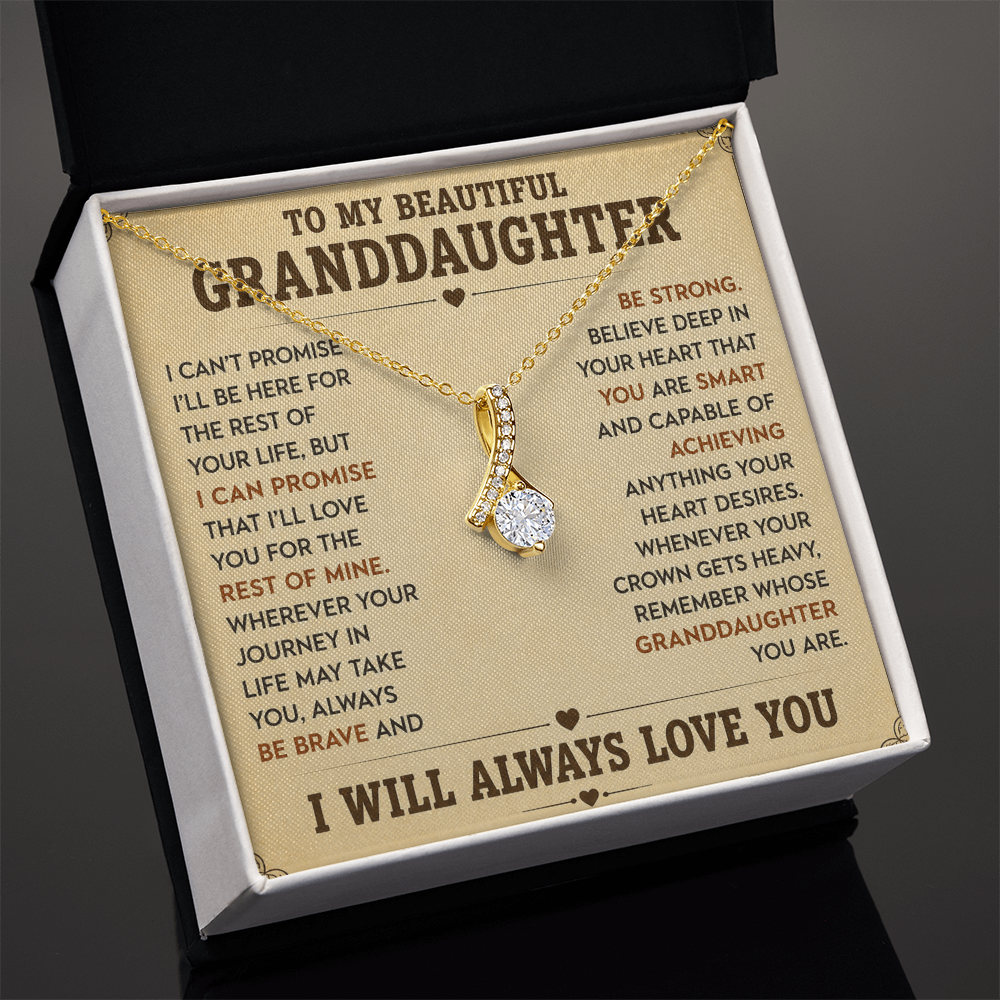 To My Granddaughter - Feel My Love - Love Knot Necklace