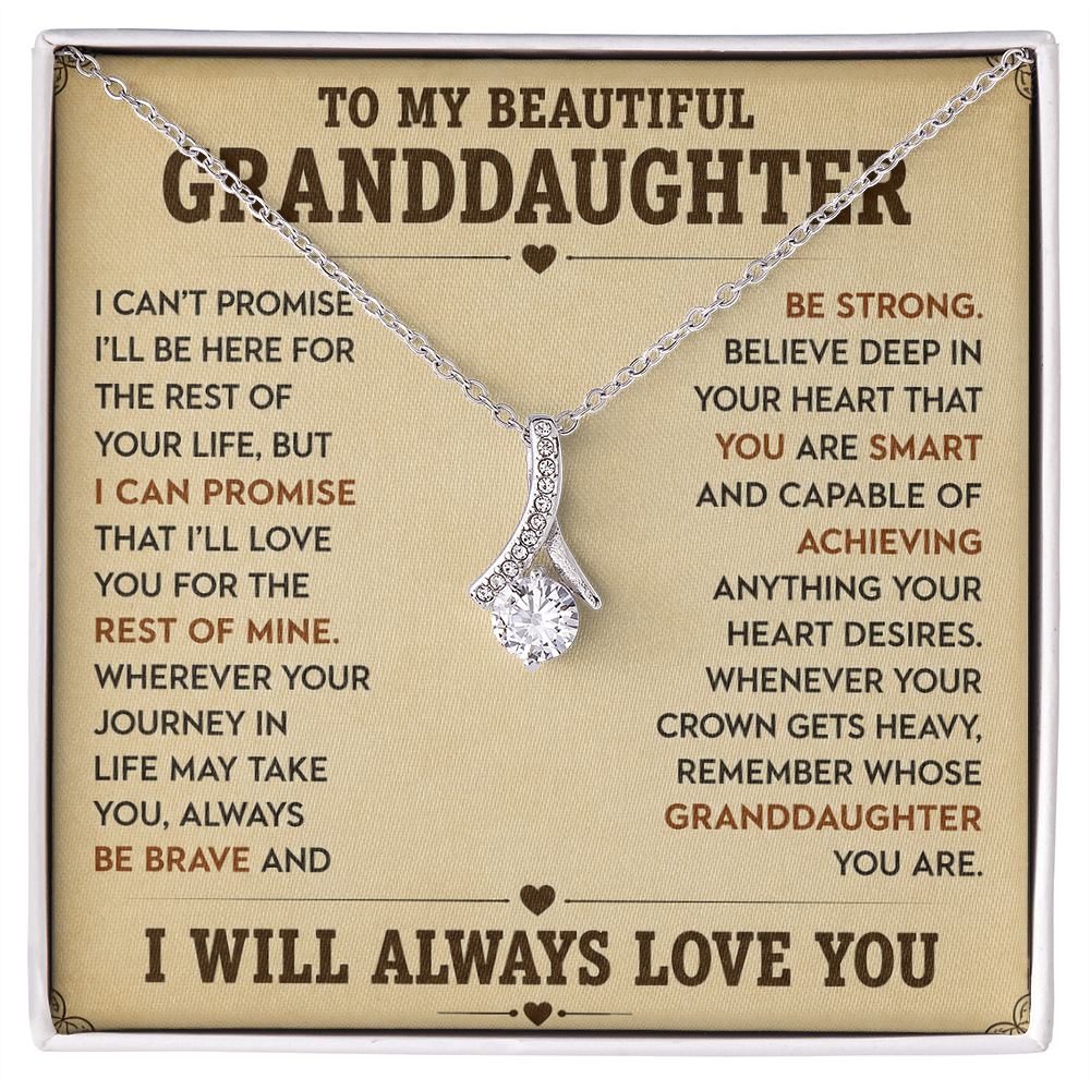 To My Granddaughter - Feel My Love - Love Knot Necklace