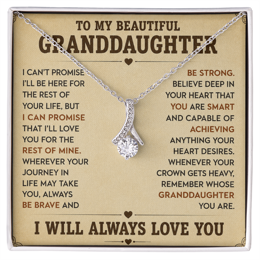 To My Granddaughter - Feel My Love - Love Knot Necklace