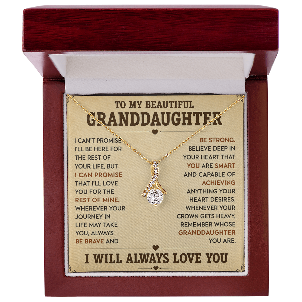 To My Granddaughter - Feel My Love - Love Knot Necklace