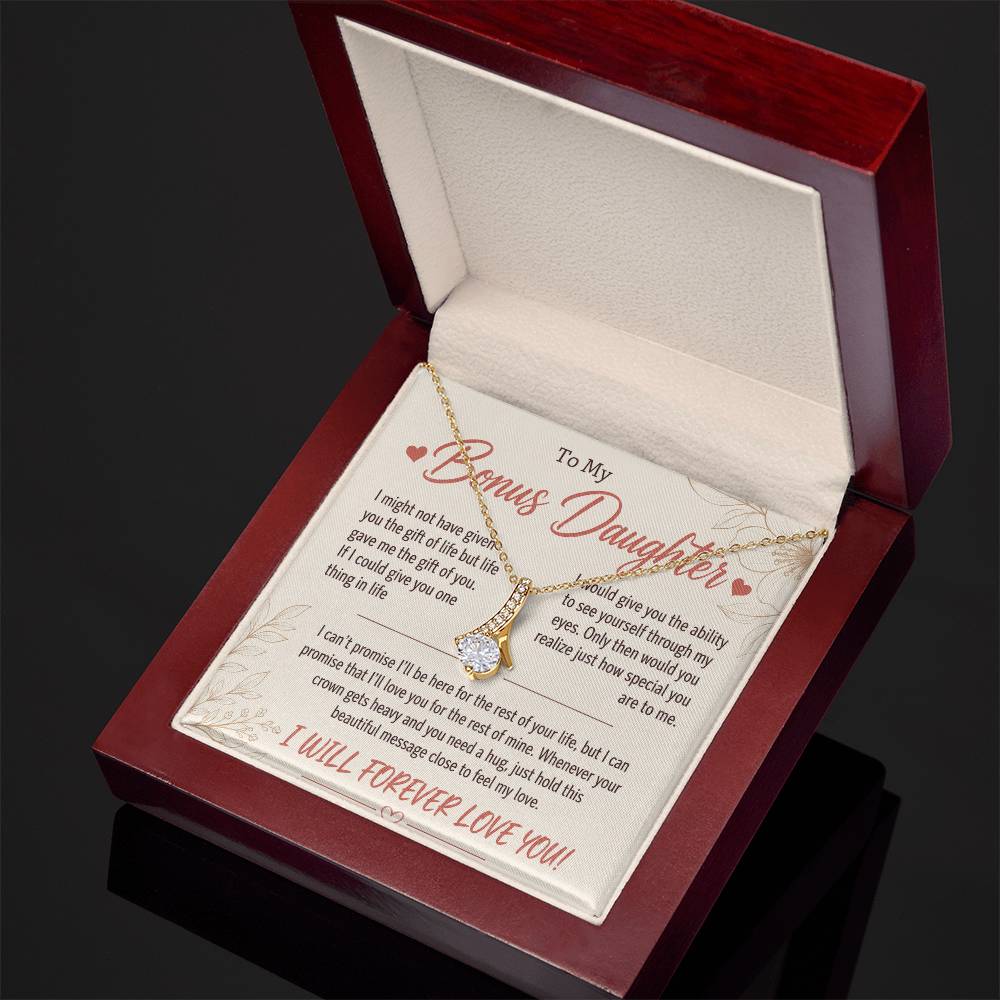To My Bonus Daughter - Life Gave Me the Gift of You - Love Knot Necklace