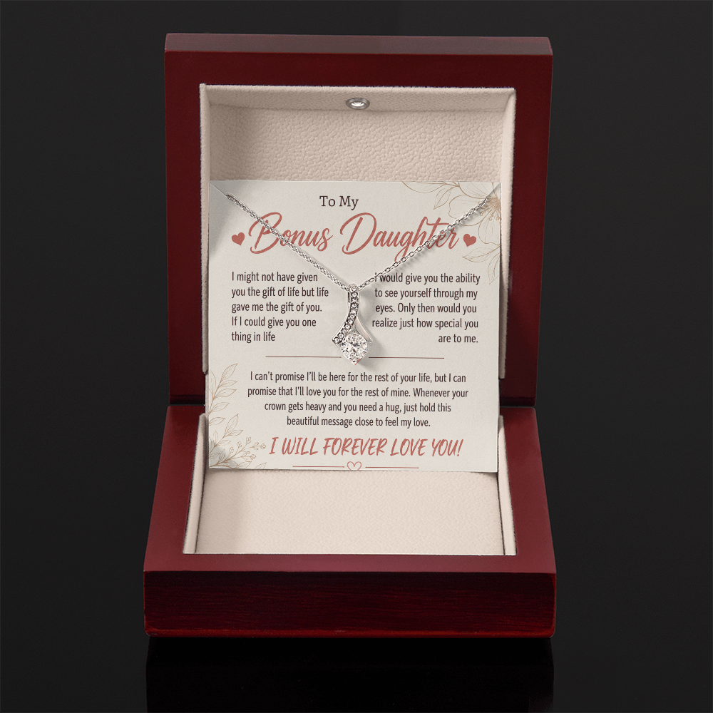 To My Bonus Daughter - Life Gave Me the Gift of You - Love Knot Necklace