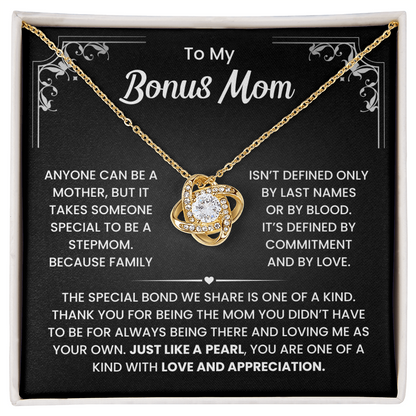 Bonus Mom Necklace – Heartfelt Gift for Stepmom | Thank You Bonus Mom Jewelry | Meaningful Stepmother Necklace Gift