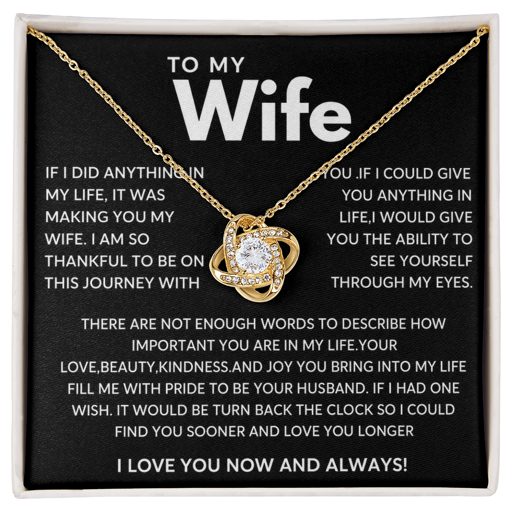 Best Present for Wife - The Day I Met You, My Life Changed - Love Knot Necklace