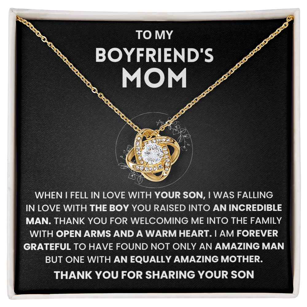 To My Boyfriends Mom Gifts From Girlfriend - Love Knot Necklace