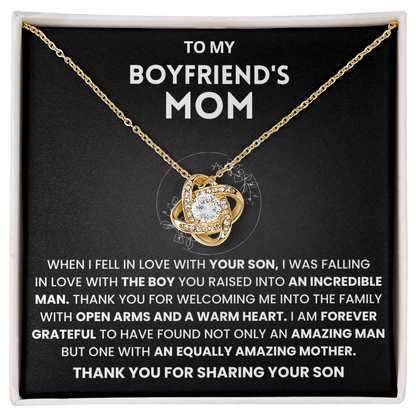 To My Boyfriends Mom Gifts From Girlfriend - Love Knot Necklace