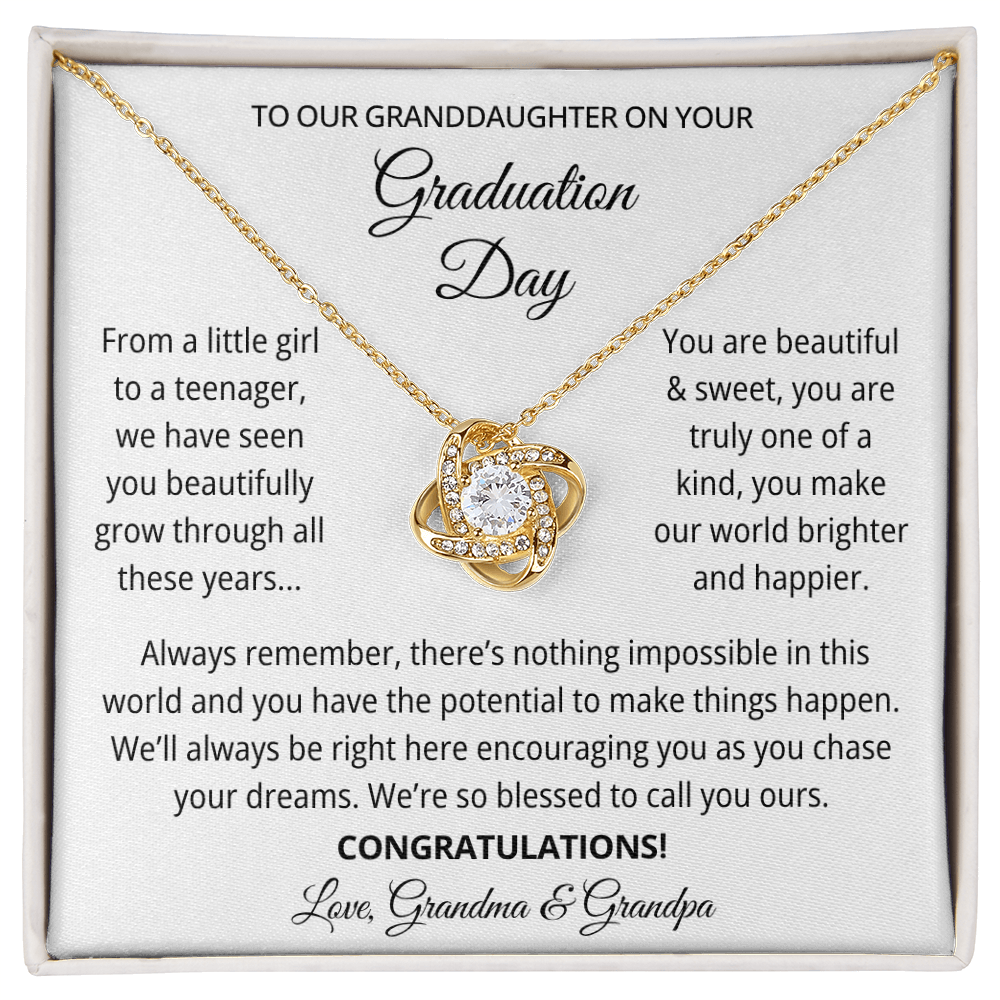 To Our Granddaughter On Your Graduation Gifts - Love Knot Necklace