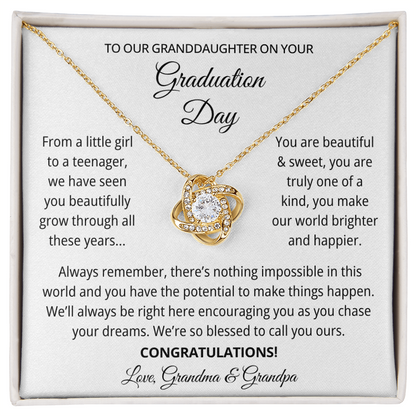 To Our Granddaughter On Your Graduation Gifts - Love Knot Necklace