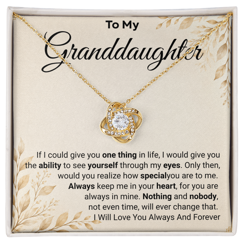 To My Granddaughter - Always Be Brave and Be Strong - Love Knot Necklace