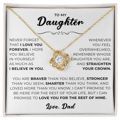 To My Beautiful Daughter Necklace From Mommy, Perfect for Mother's Day