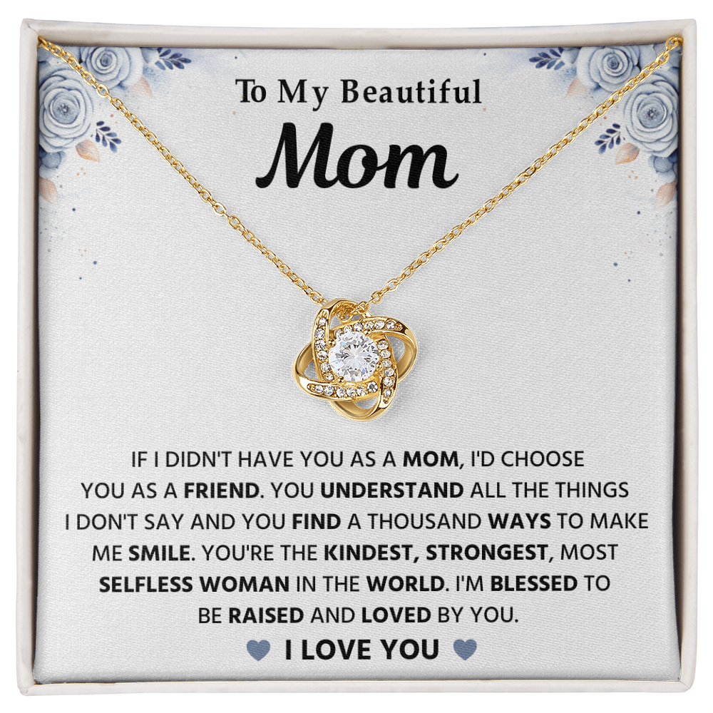 To My Mom - I Love You So Much - Love Knot Necklace