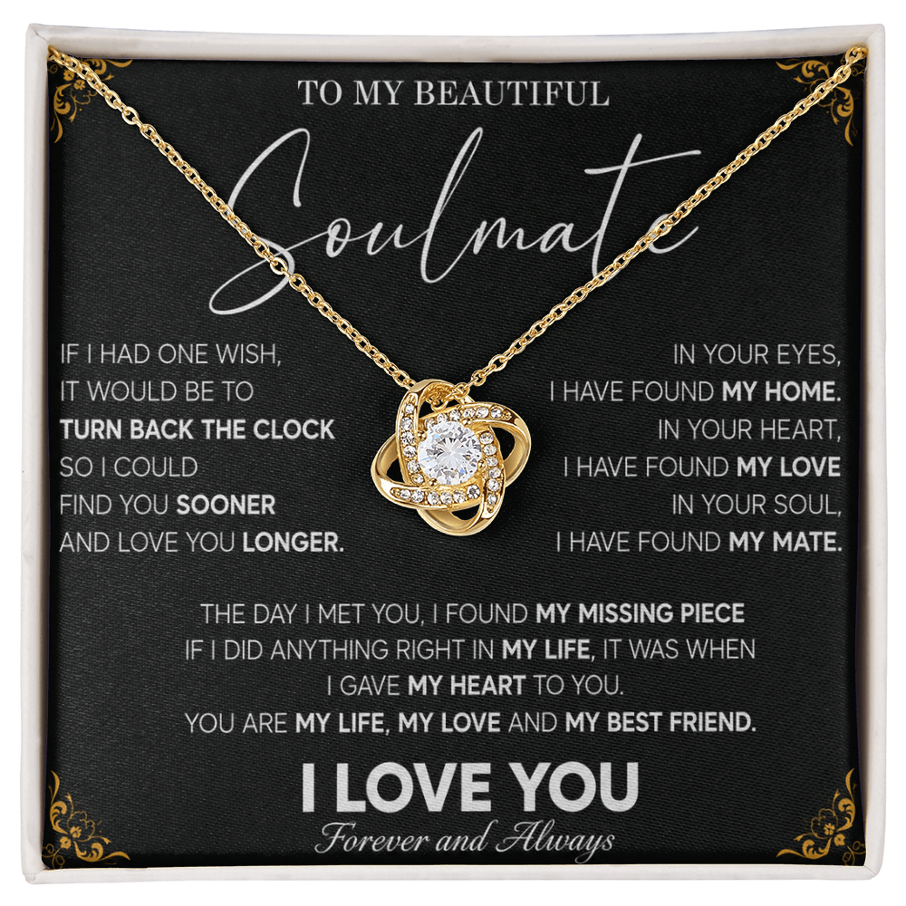 To My Beautiful Soulmate Necklace Husband to Wife Romantic Surprise Gifts