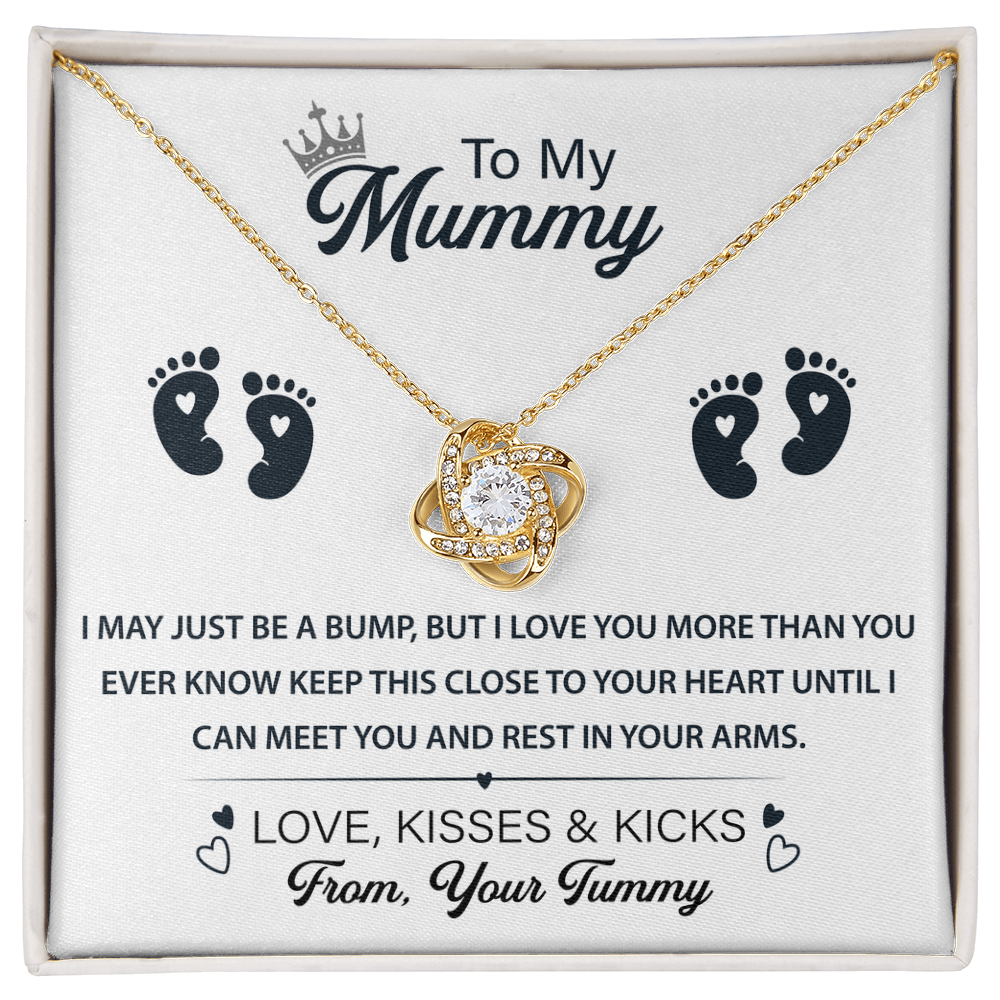 To My Mummy Necklace From Tummy - Love Knot Necklace