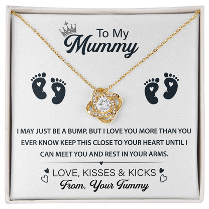 To My Mummy Necklace From Tummy - Love Knot Necklace