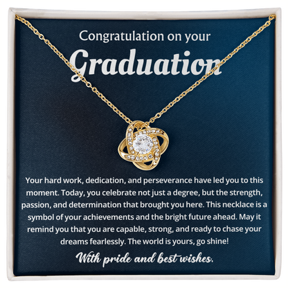 Congratulation On Your Graduation, Love Knot Necklace
