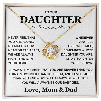 Gift for Daughter from Parents, To Our Daughter Necklace