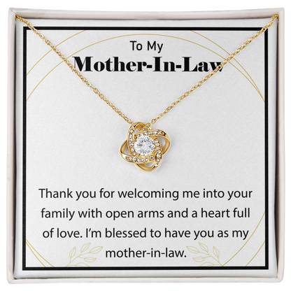 To My Mother-in-Law Necklace - Meaningful Gift for Mother of the Groom/Bride