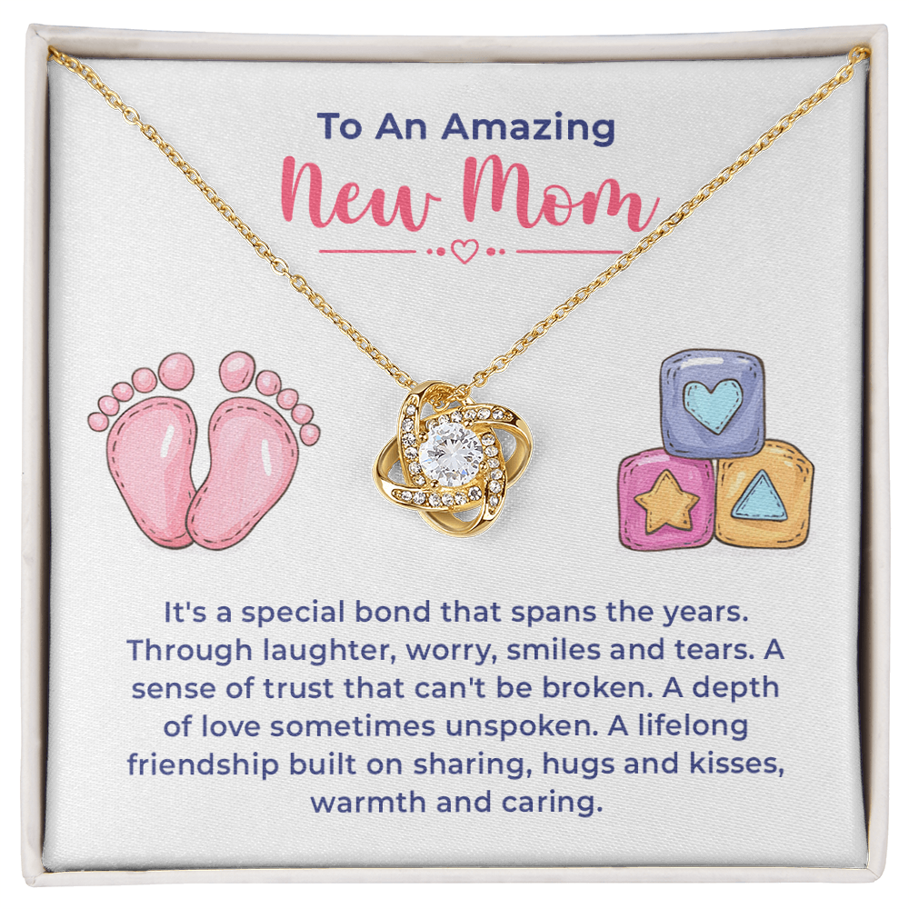 To An Amazing New Mom Gifts - Love Knot Necklace