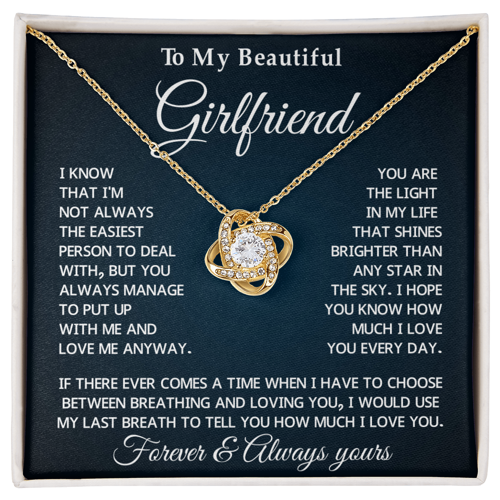 To My Girlfriend Forever Love Necklace With Message Card & Gift Box