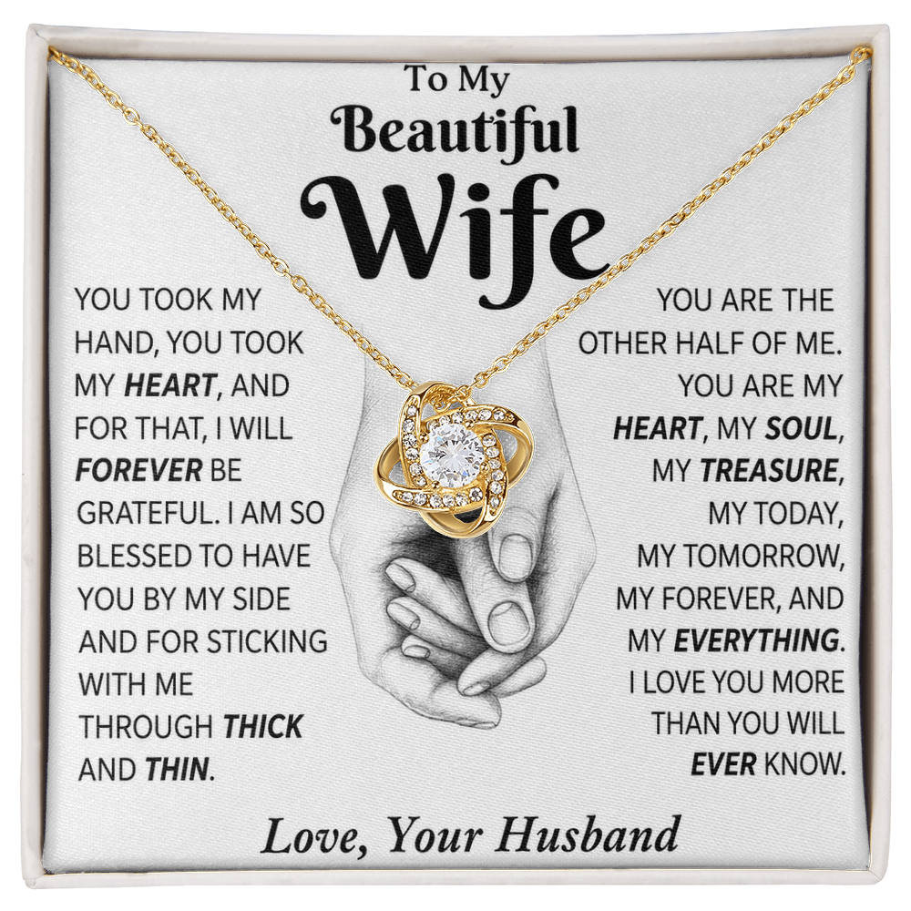To My Beautiful Wife - I Married You Because I Can't Live Without You - Necklace