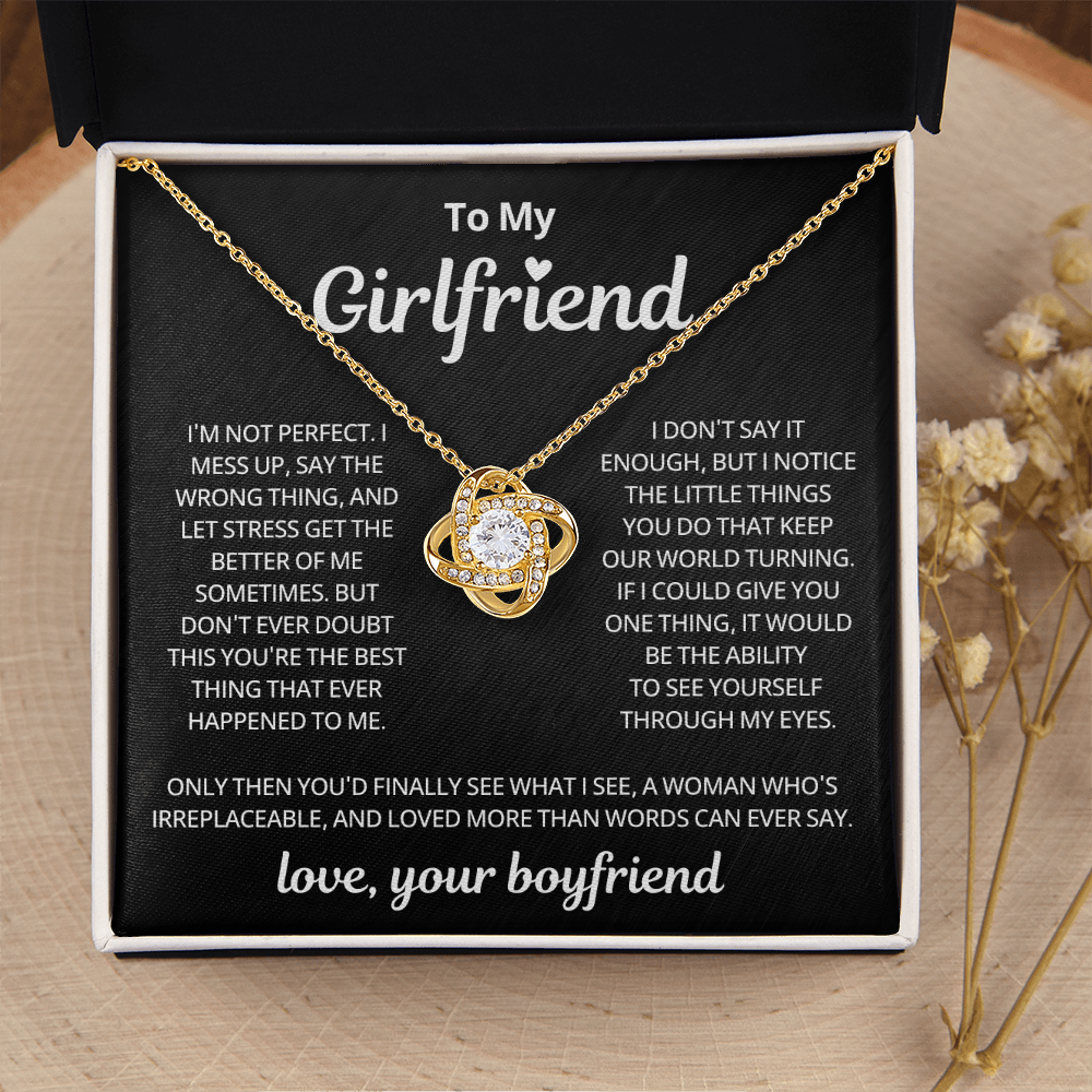 Valentine's Gifts for Girlfriend Necklace From Boyfriend Message Card & LED Box
