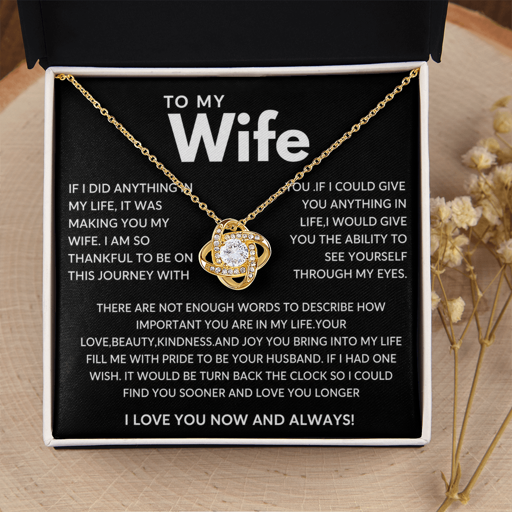 Best Present for Wife - The Day I Met You, My Life Changed - Love Knot Necklace