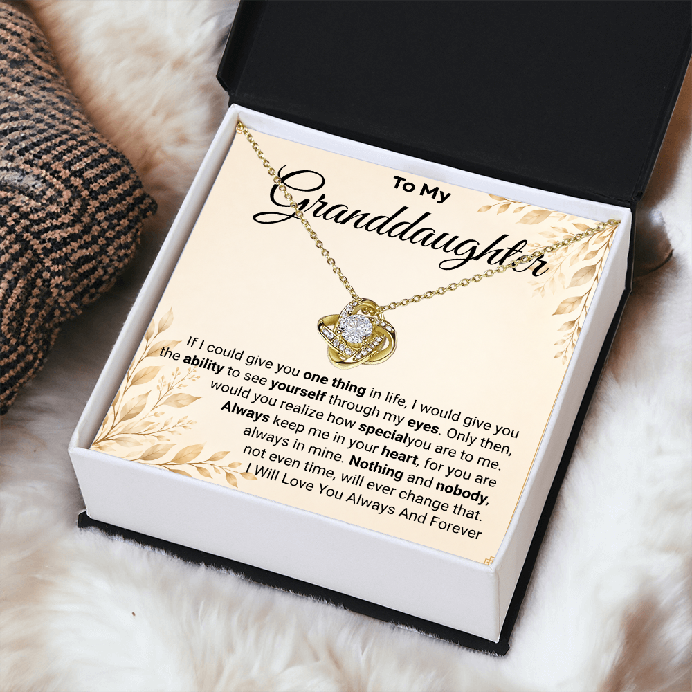 To My Granddaughter - Always Be Brave and Be Strong - Love Knot Necklace