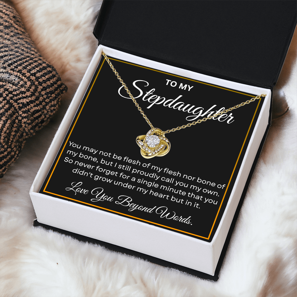 To My Stepdaughter | Always Keep Me in Your Heart | Love Knot Necklace