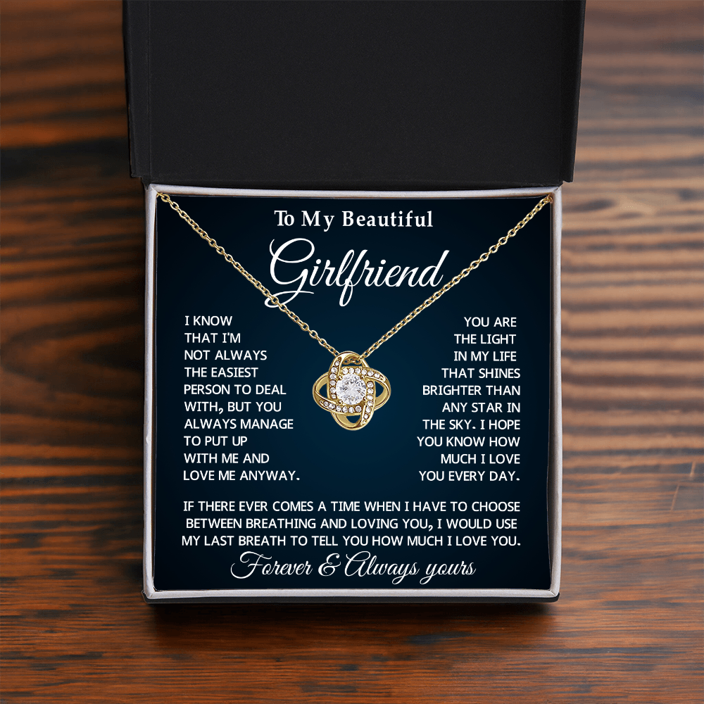 To My Girlfriend Forever Love Necklace With Message Card & Gift Box