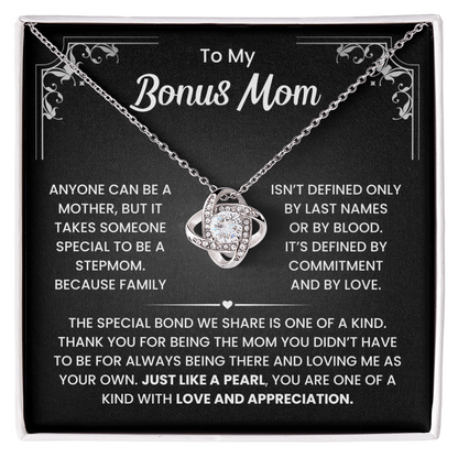 Bonus Mom Necklace – Heartfelt Gift for Stepmom | Thank You Bonus Mom Jewelry | Meaningful Stepmother Necklace Gift