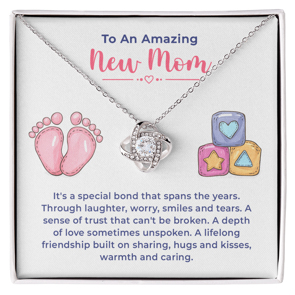 To An Amazing New Mom Gifts - Love Knot Necklace
