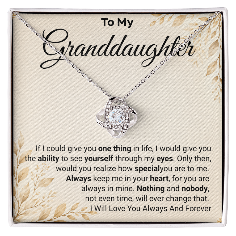 To My Granddaughter - Always Be Brave and Be Strong - Love Knot Necklace