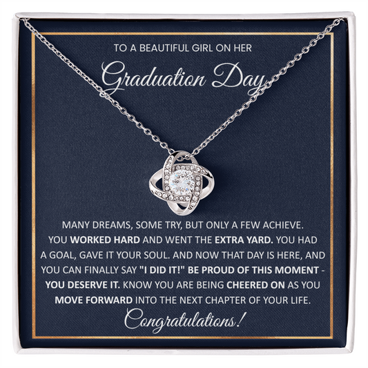 To A Beautiful Girl On Her Graduation Day - Love Knot Necklace