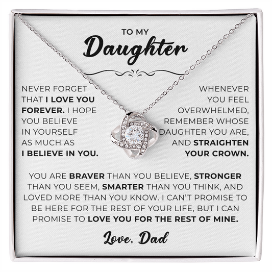 To My Beautiful Daughter Necklace From Mommy, Perfect for Mother's Day