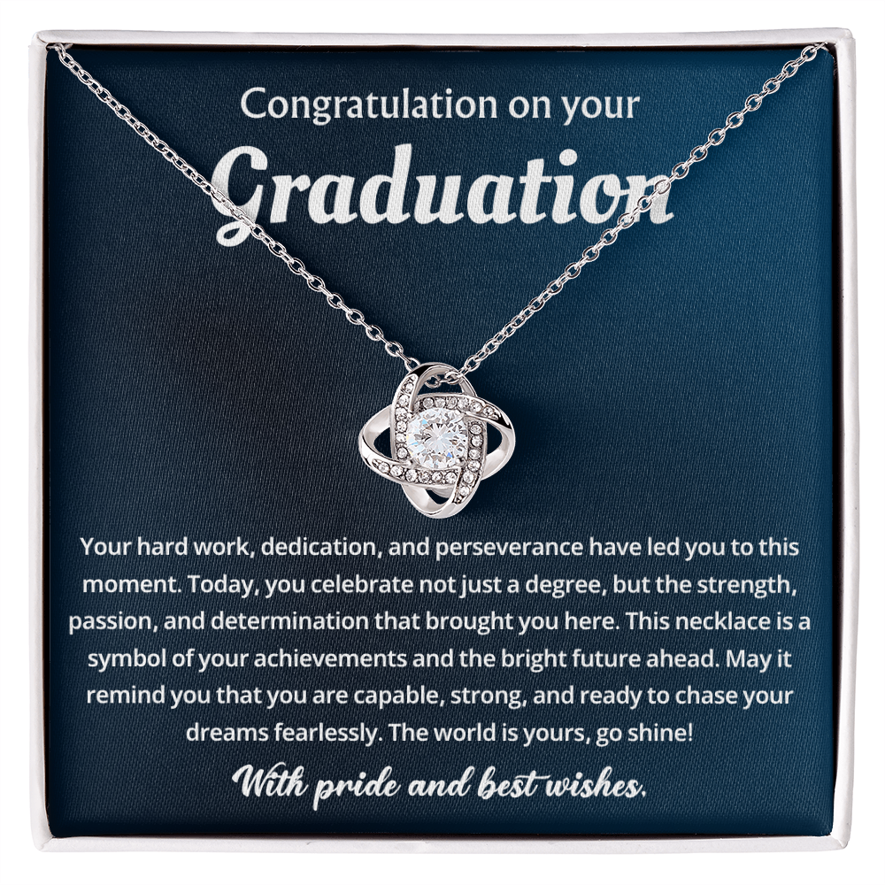 Congratulation On Your Graduation, Love Knot Necklace