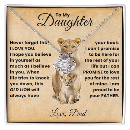 To My Amazing Daughter - The Most Beautiful Chapters of My Life - Old Lion Love Knot Necklace