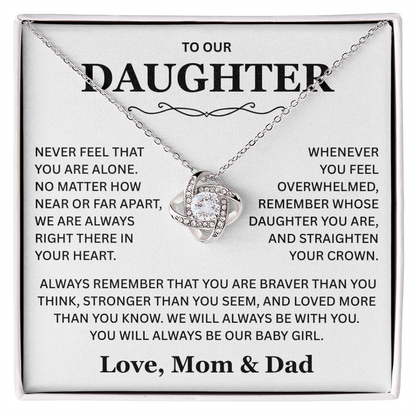 Gift for Daughter from Parents, To Our Daughter Necklace