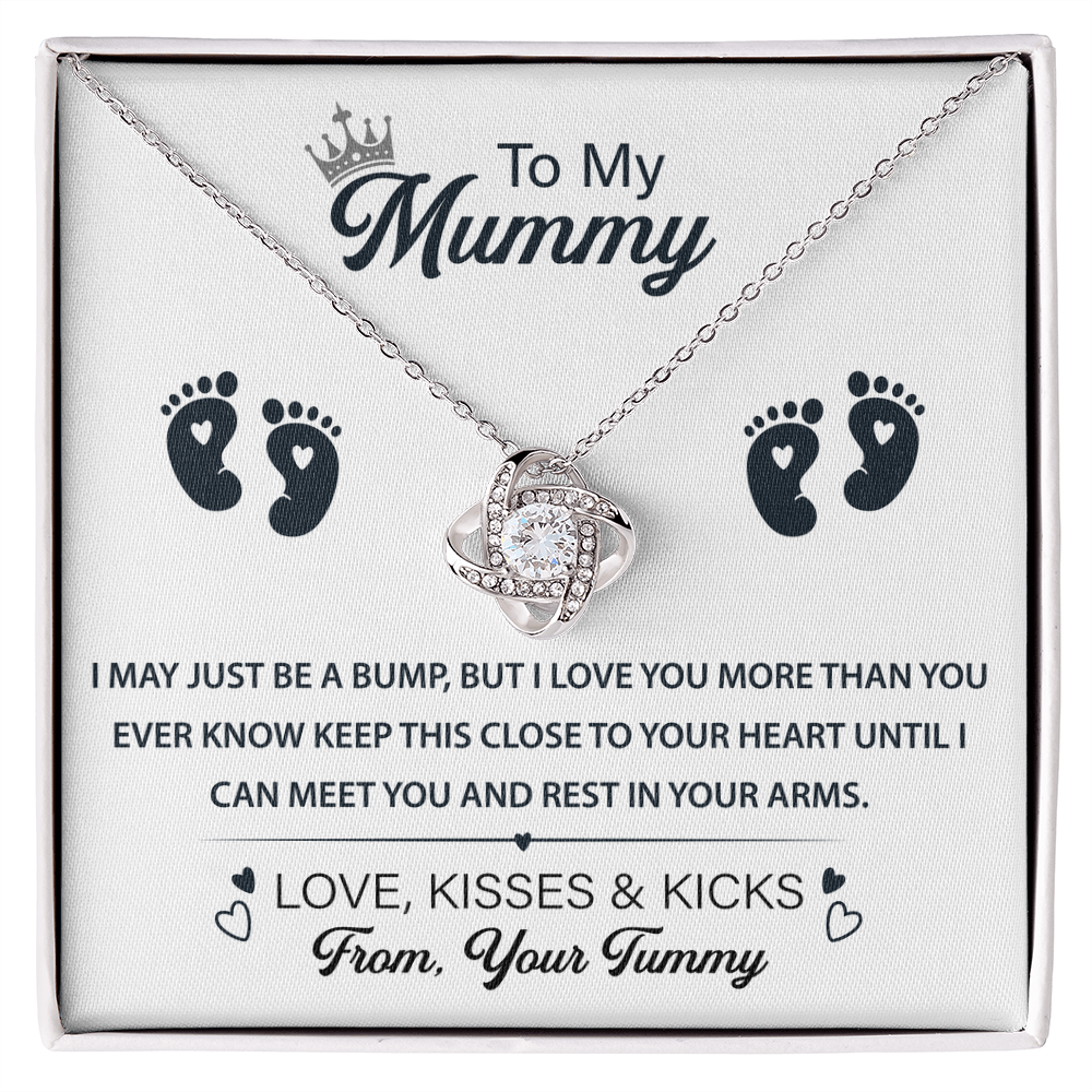 To My Mummy Necklace From Tummy - Love Knot Necklace