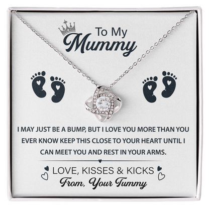 To My Mummy Necklace From Tummy - Love Knot Necklace