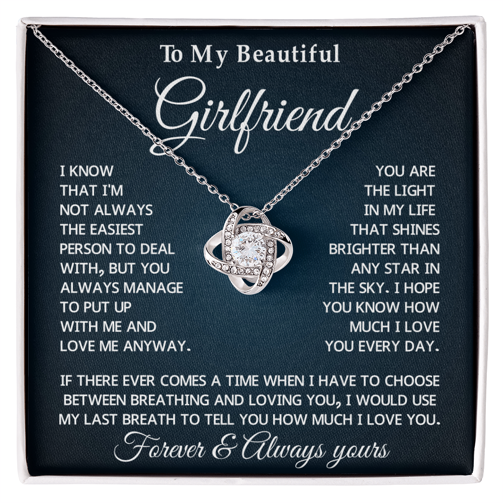 To My Girlfriend Forever Love Necklace With Message Card & Gift Box