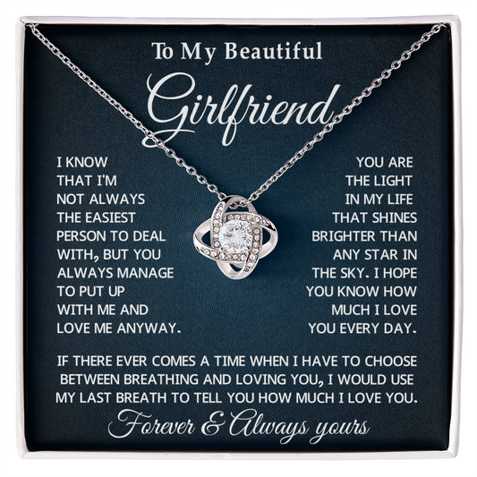 To My Girlfriend Forever Love Necklace With Message Card & Gift Box