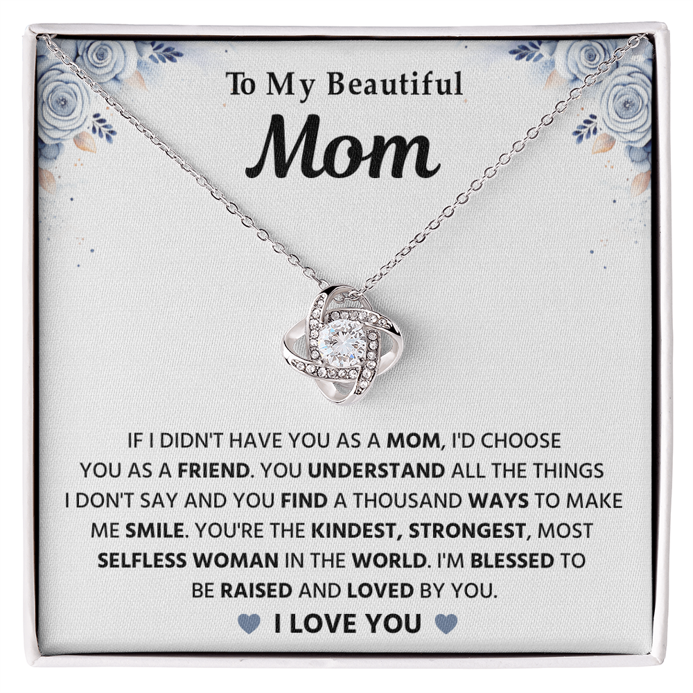 To My Mom - I Love You So Much - Love Knot Necklace