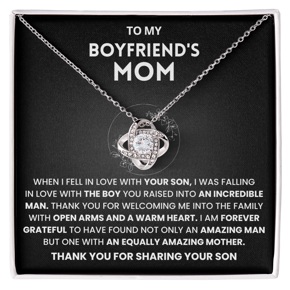 To My Boyfriends Mom Gifts From Girlfriend - Love Knot Necklace