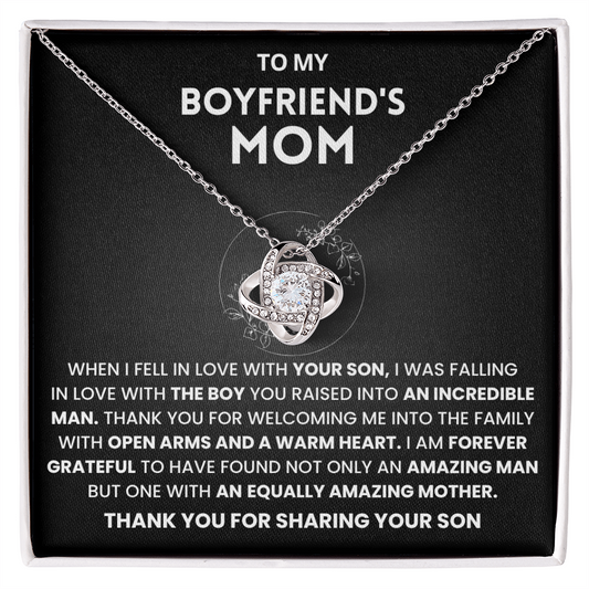 To My Boyfriends Mom Gifts From Girlfriend - Love Knot Necklace