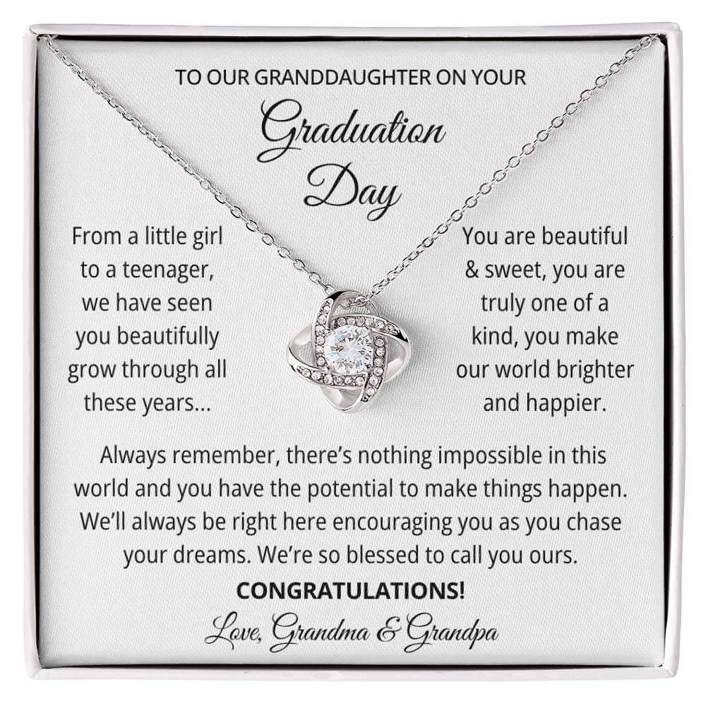 To Our Granddaughter On Your Graduation Gifts - Love Knot Necklace