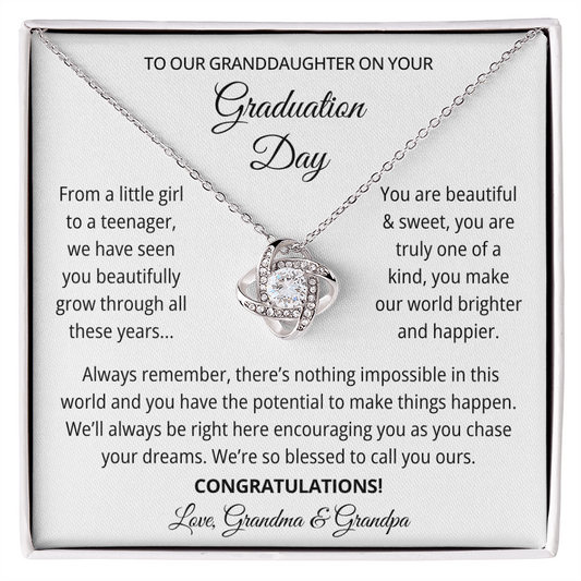 To Our Granddaughter On Your Graduation Gifts - Love Knot Necklace